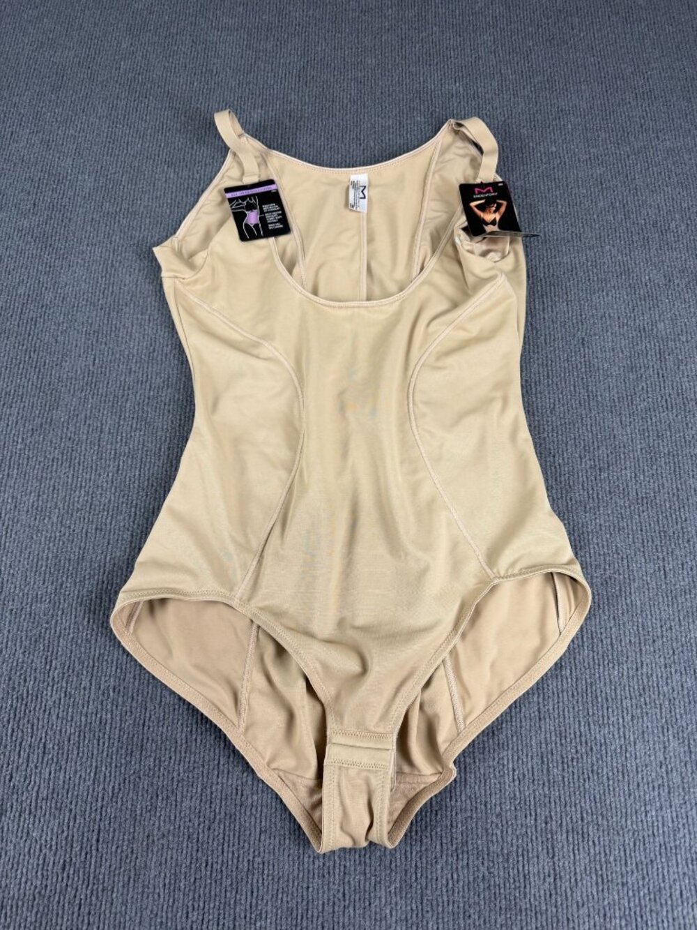 Maidenform All-Over Solutions Firm Control Shapewear Bodysuit Beige 4XL NWT